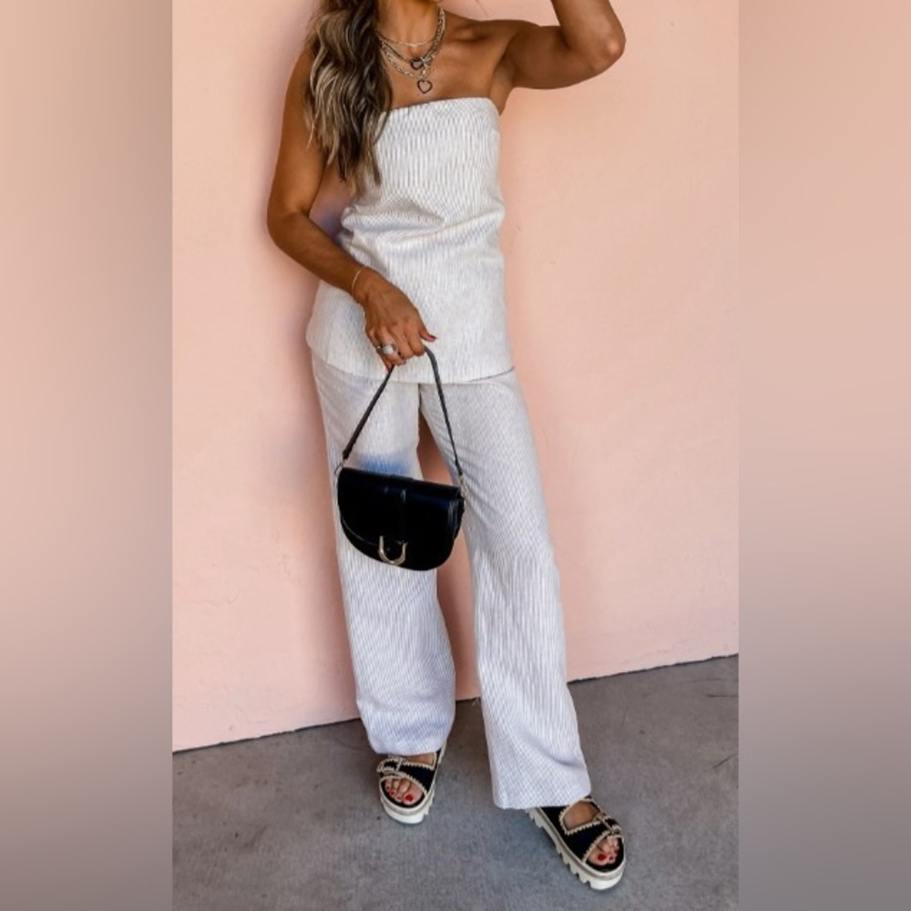 Striped Linen Matching Set